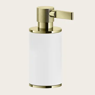 Дозатор для жидкого мыла, Gessi, Inciso, шгв 75*118*191, цвет дозатора-Brass PVD/белый