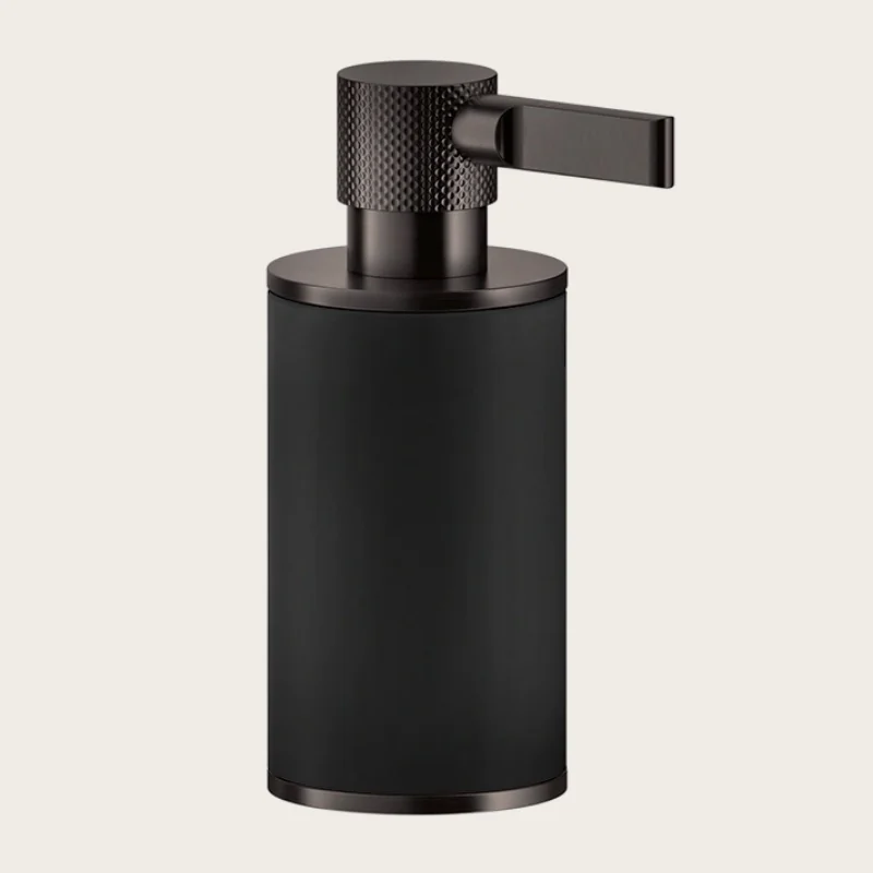 Дозатор для жидкого мыла, Gessi, Inciso, шгв 75*118*191, цвет дозатора-Black Metal Brushed PVD/чёрный