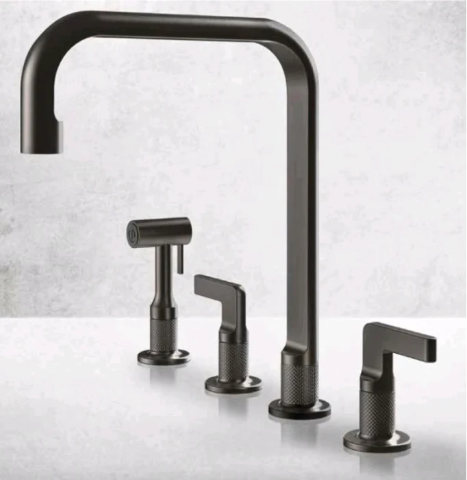 Смеситель для кухни, Gessi, Inciso, цвет-Black Metal Brushed PVD