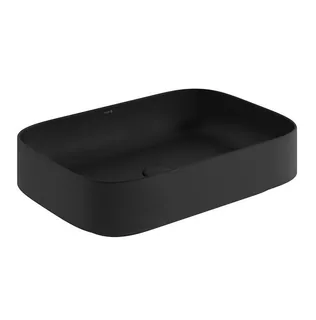Раковина, Kludi, RESA S, soft-edge, шгв 600*400*140, отверстия для смесителя-отсутствуют, цвет-черный матовый