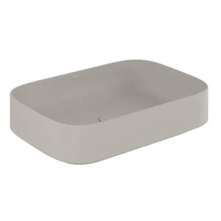 Раковина, Kludi, RESA S, soft-edge, шгв 600*400*140, отверстия для смесителя-отсутствуют, цвет-серо-бежевый матовый