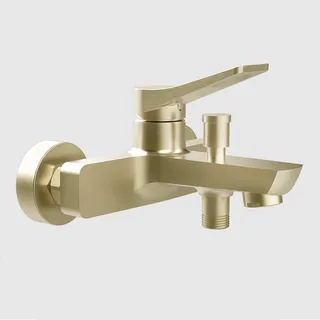 Смеситель для ванны и душа, Gessi, Rilievo, цвет-Brushed Brass PVD