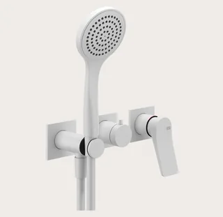 Смеситель для душа, Gessi, Rilievo, на 2 потребителя, цвет-Matt White