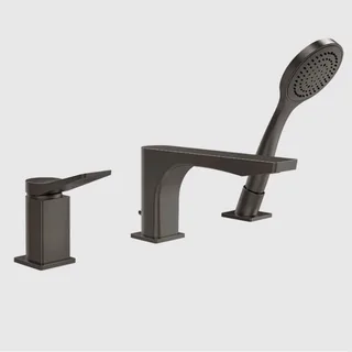 Смеситель для ванны и душа, Gessi, Rilievo, цвет-Black Metal Brushed PVD