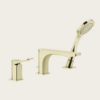 Смеситель для ванны и душа, Gessi, Rilievo, цвет-Brass PVD