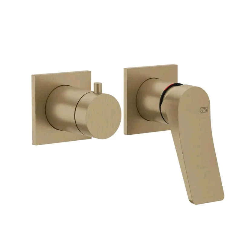 Смеситель для душа, Gessi, Rilievo, на 2 потребителя, цвет-Warm Bronze Brushed PVD (старый арт. 59038/726)