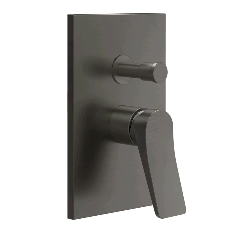 Смеситель для душа, Gessi, Rilievo, на 2 потребителя, цвет-Black Metal Brushed PVD
