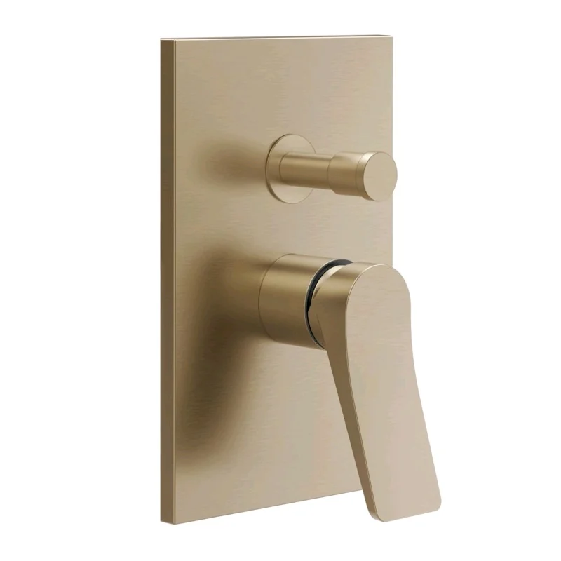 Смеситель для душа, Gessi, Rilievo, на 2 потребителя, цвет-Warm Bronze Brushed PVD