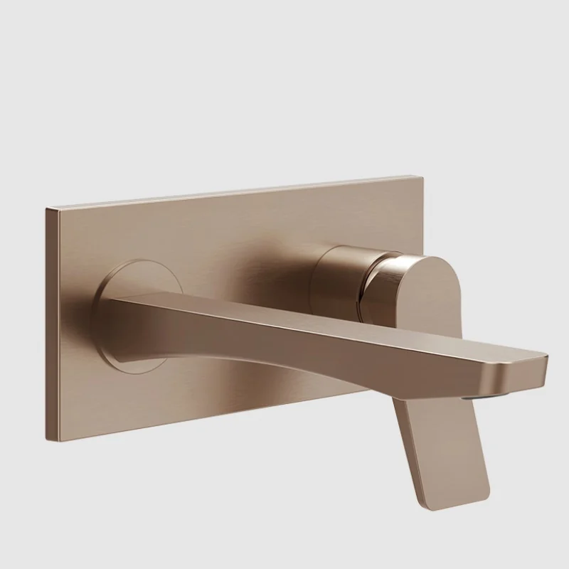 Смеситель для раковины, Gessi, Rilievo, настенный встраиваемый, цвет-Copper Brushed PVD
