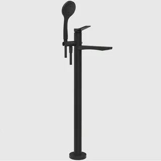 Смеситель для ванны и душа, Gessi, Rilievo, напольный, цвет-черный матовый
