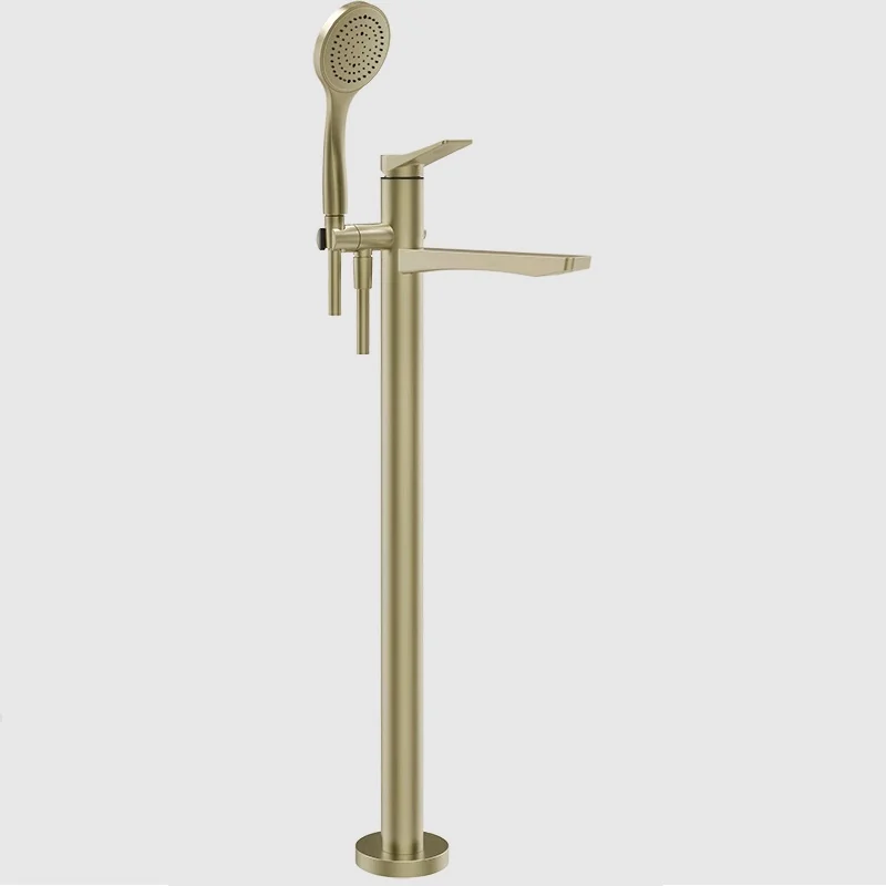 Смеситель для ванны и душа, Gessi, Rilievo, напольный, цвет-Brushed Brass PVD
