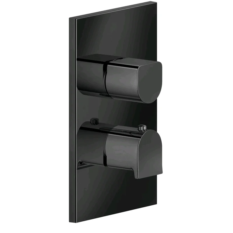 Смеситель для душа, Gessi, Rilievo, на 2 потребителя, цвет-Black Metal PVD