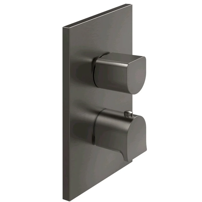 Смеситель для душа, Gessi, Rilievo, на 3 потребителя, цвет-Black Metal Brushed PVD