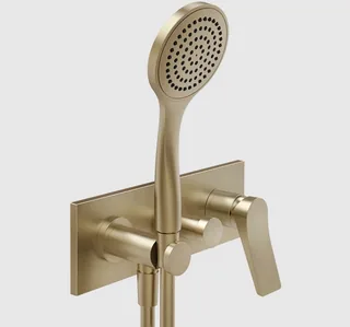 Смеситель для душа, Gessi, Rilievo, на 2 потребителя, цвет-Warm Bronze Brushed PVD