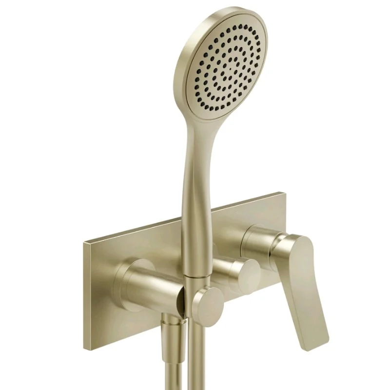 Смеситель для душа, Gessi, Rilievo, на 2 потребителя, цвет-Brushed Brass PVD