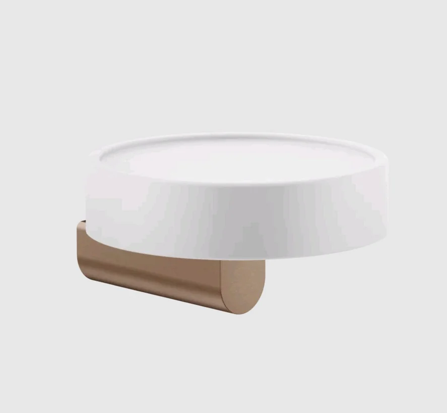 Мыльница, Gessi, Rilievo, шгв 115*120*58, цвет-белый/Copper Brushed PVD