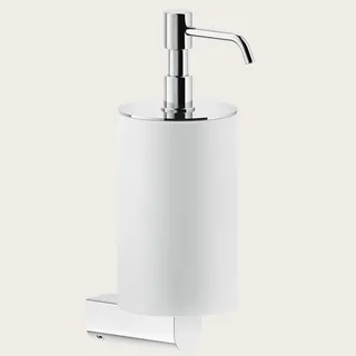 Дозатор для жидкого мыла, Gessi, Rilievo, шгв 75*121*222, цвет дозатора-хром/белый