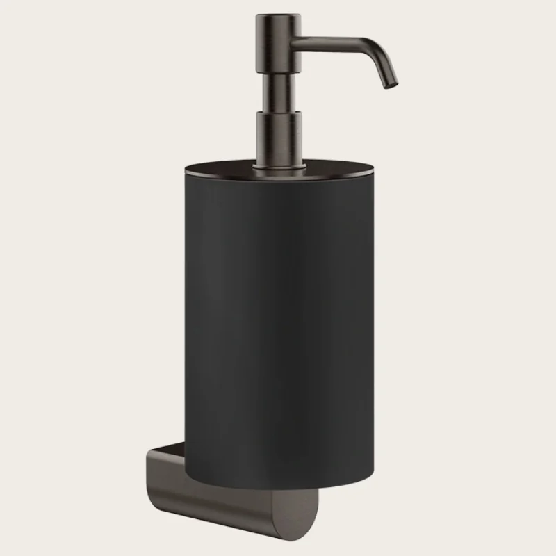 Дозатор для жидкого мыла, Gessi, Rilievo, шгв 75*121*222, цвет дозатора-Black Metal Brushed PVD/чёрный