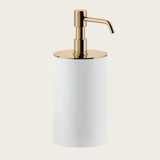 Дозатор для жидкого мыла, Gessi, Rilievo, шгв 75*97*194, цвет дозатора-Warm Bronze PVD/белый