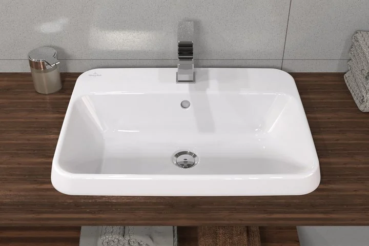 Раковина, Villeroy&Boch, Architectura, шгв 600*450*125, отверстия для смесителя-1 сквозное, 2 промаркированных, цвет-альпийский белый