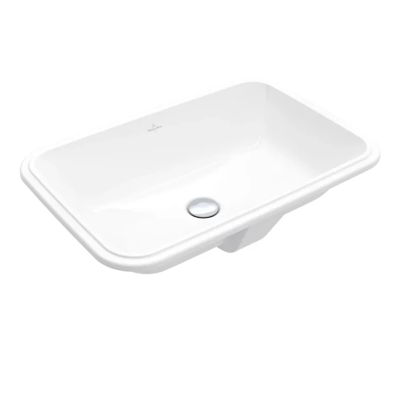 Раковина, Villeroy&Boch, Architectura, шгв 570*370*180, отверстия для смесителя-отсутствуют, цвет-альпийский белый