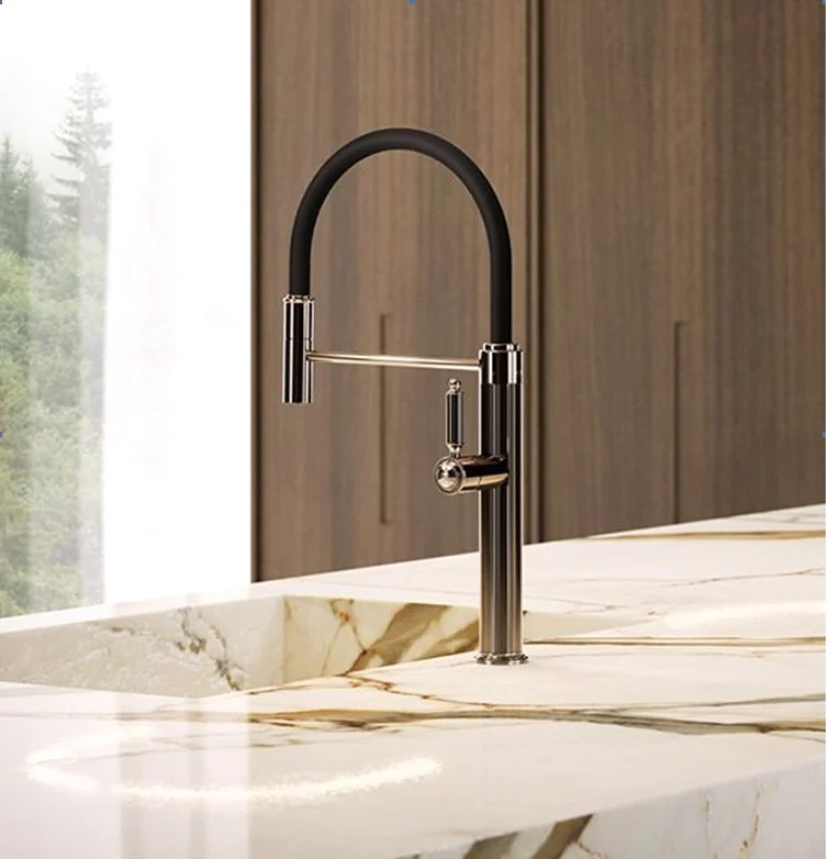 Смеситель для кухни, Gessi, VENTI20, цвет-никель PVD (Nickel PVD)