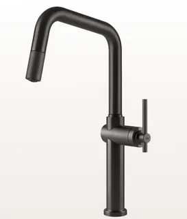 Смеситель для кухни, Gessi, Habito, цвет-Black Metal Brushed PVD