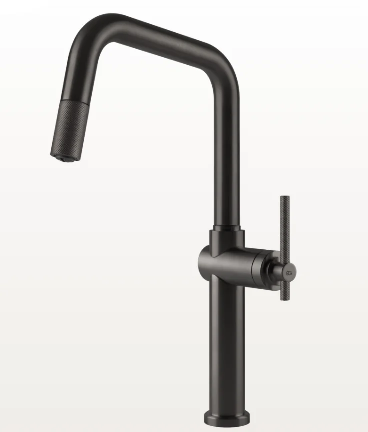 Смеситель для кухни, Gessi, Habito, цвет-Black Metal Brushed PVD