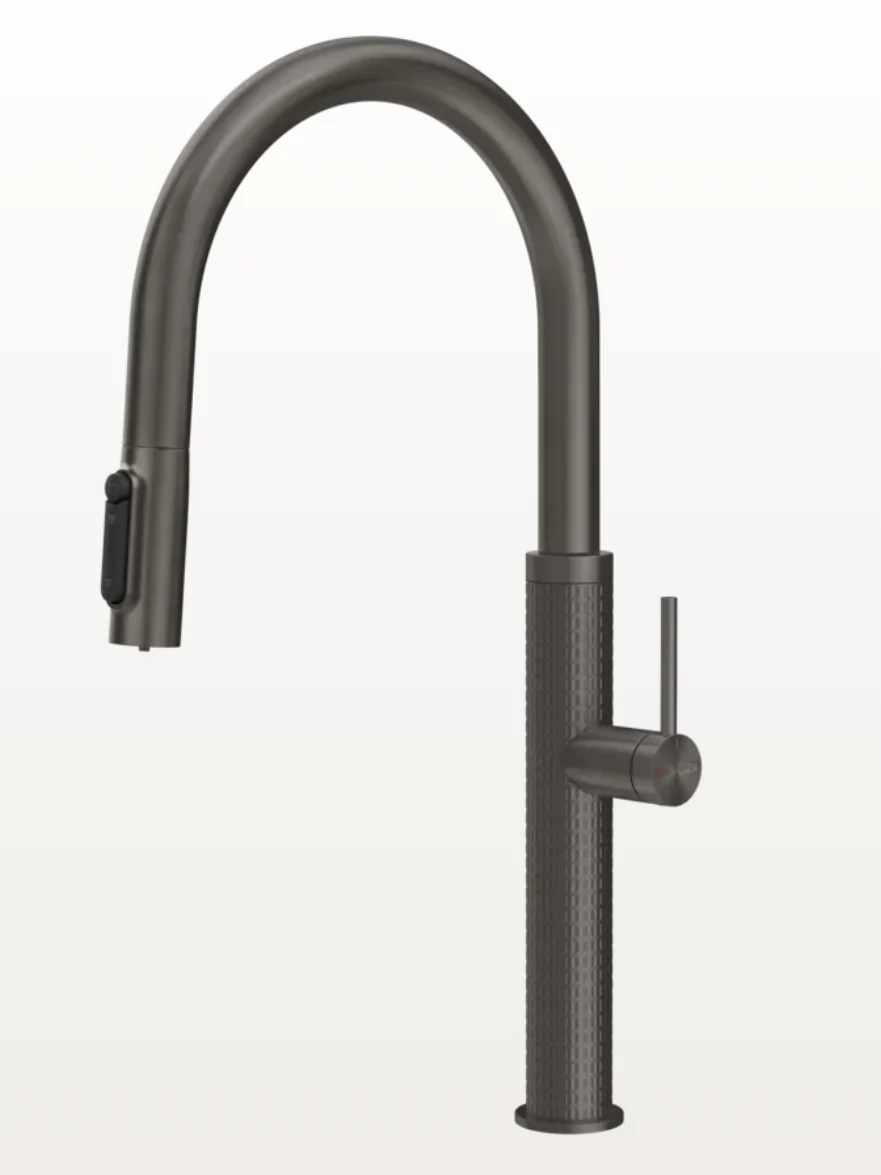 Смеситель для кухни, Gessi, Flessa, цвет-Black Metal Brushed PVD