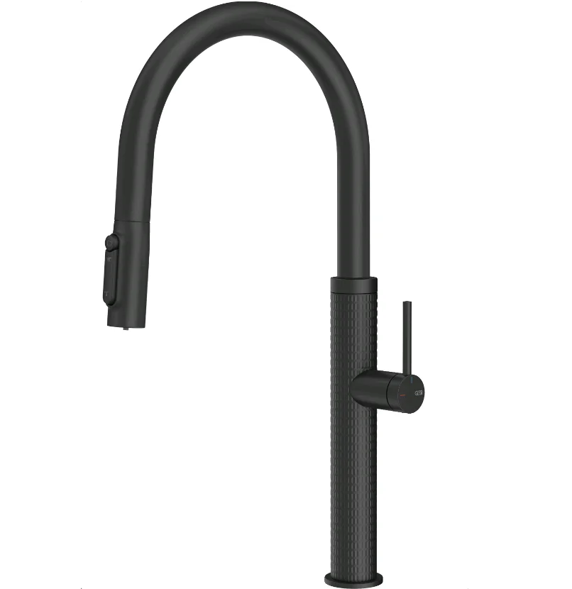 Смеситель для кухни, Gessi, 316 Meccanica, с функцией фильтрации воды, цвет-черный матовый