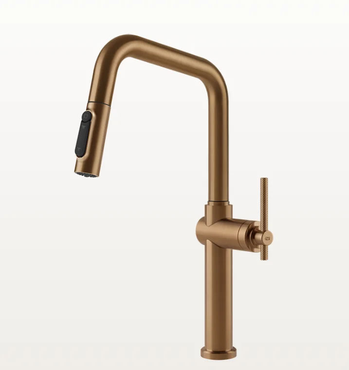 Смеситель для кухни, Gessi, Habito, цвет-Warm Bronze Brushed PVD