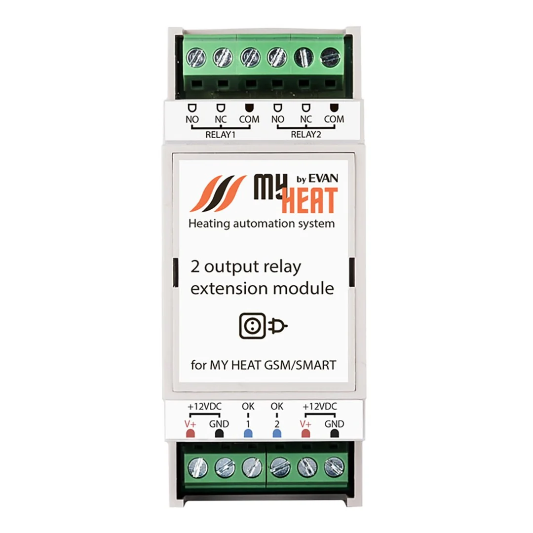 Блок реле, MyHeat, RL2, на 2 выхода для контроллера MyHeat Smart 2