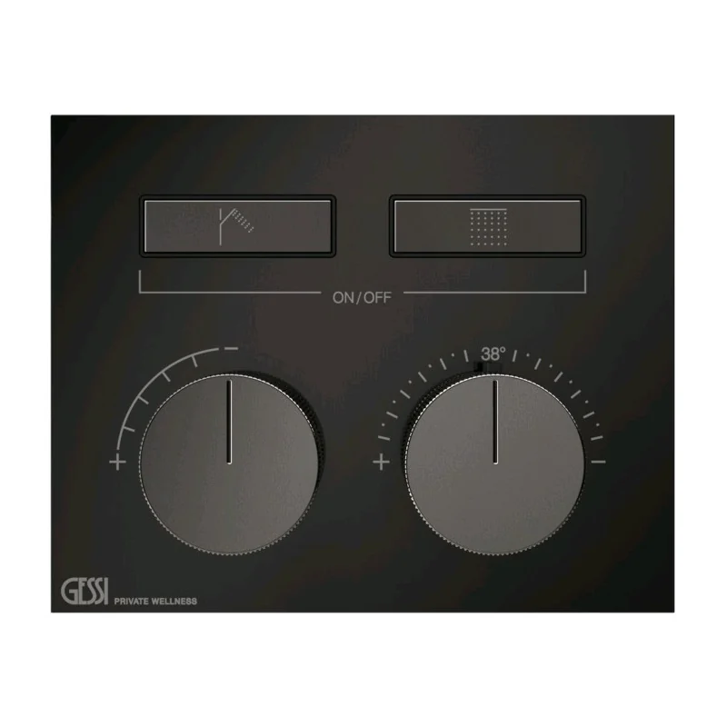Смеситель для душа, Gessi, HI-FI, на 2 потребителя, цвет-Black Metal PVD
