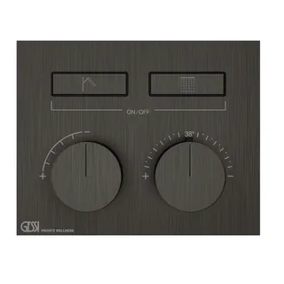 Смеситель для душа, Gessi, HI-FI, на 2 потребителя, цвет-Black Metal Brushed PVD