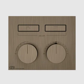 Смеситель для душа, Gessi, HI-FI, на 2 потребителя, цвет-Coffee Bronze Brushed PVD — иконка