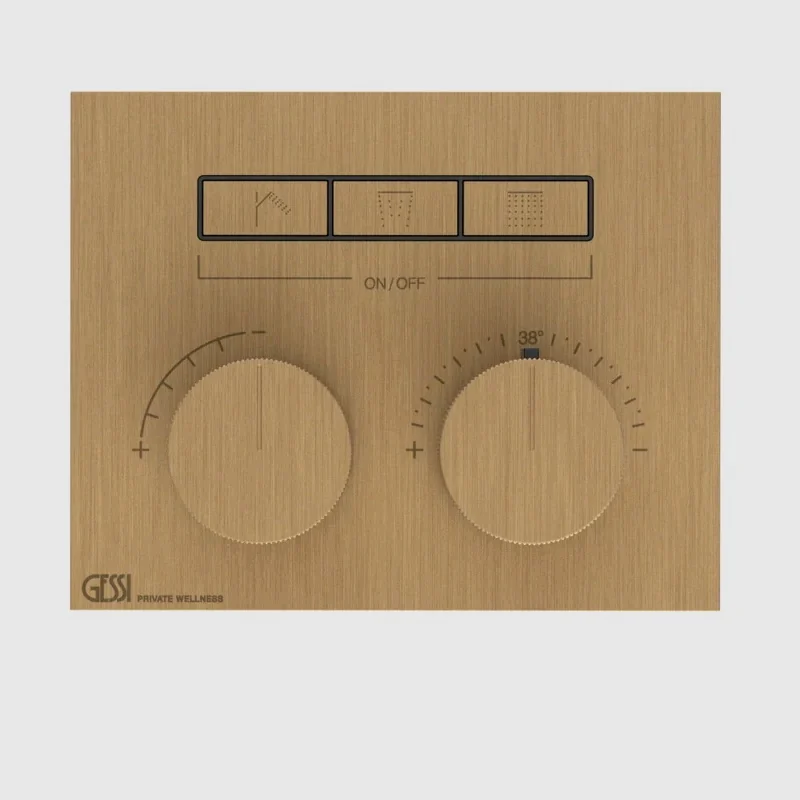 Смеситель для душа, Gessi, HI-FI Compact, на 3 потребителя, цвет-Antique Brass
