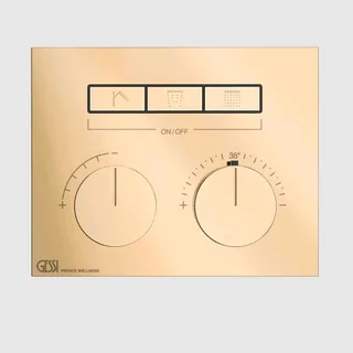 Смеситель для душа, Gessi, HI-FI Compact, на 3 потребителя, цвет-Warm Bronze PVD