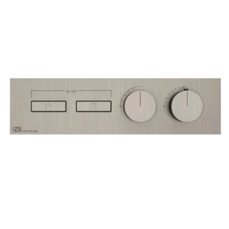 Смеситель для душа, Gessi, HI-FI, на 2 потребителя, цвет-Finox Brushed Nickel