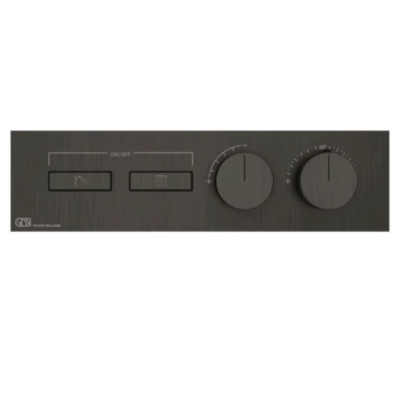 Смеситель для душа, Gessi, HI-FI, на 2 потребителя, цвет-Black Metal Brushed PVD