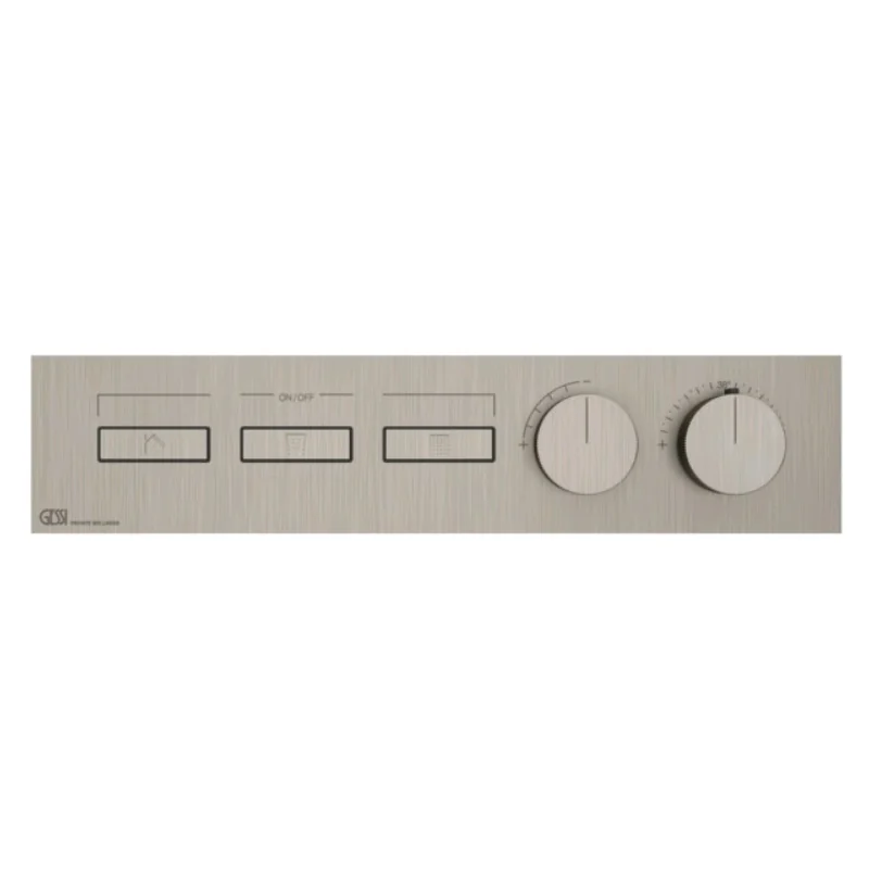 Смеситель для душа, Gessi, HI-FI, на 3 потребителя, цвет-Finox Brushed Nickel