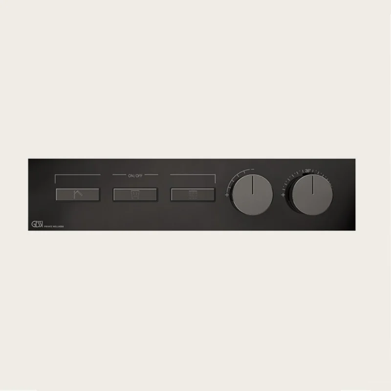 Смеситель для душа, Gessi, HI-FI, на 3 потребителя, цвет-Black Metal PVD