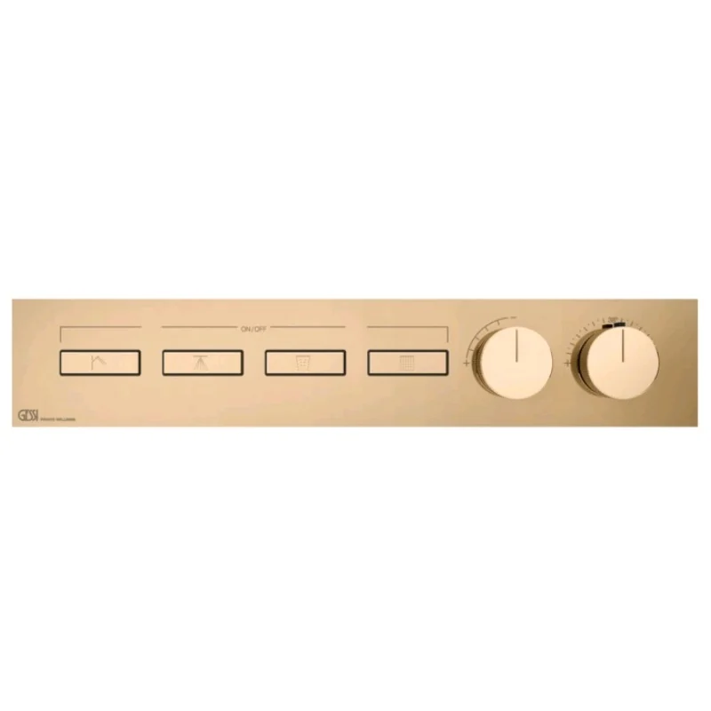 Смеситель для душа, Gessi, HI-FI, на 4 потребителя, цвет-Warm Bronze PVD