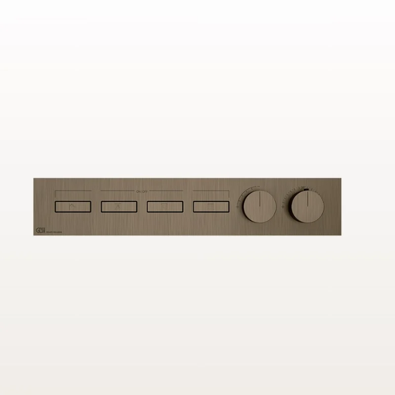 Смеситель для душа, Gessi, HI-FI, на 4 потребителя, настенный встраиваемый, цвет-Coffee Bronze Brushed PVD