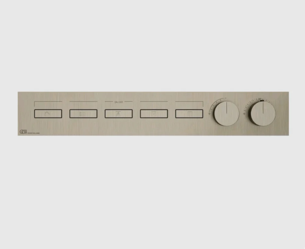 Смеситель для душа, Gessi, HI-FI, на 5 потребителей, цвет-Finox Brushed Nickel