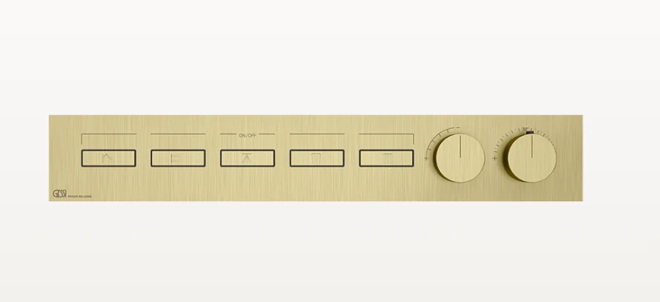 Смеситель для душа, Gessi, HI-FI, на 5 потребителей, цвет-Brushed Brass PVD