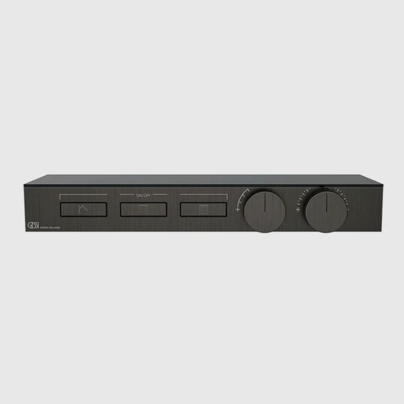 Смеситель для душа, Gessi, HI-FI, на 3 потребителя, цвет-Black Metal Brushed PVD