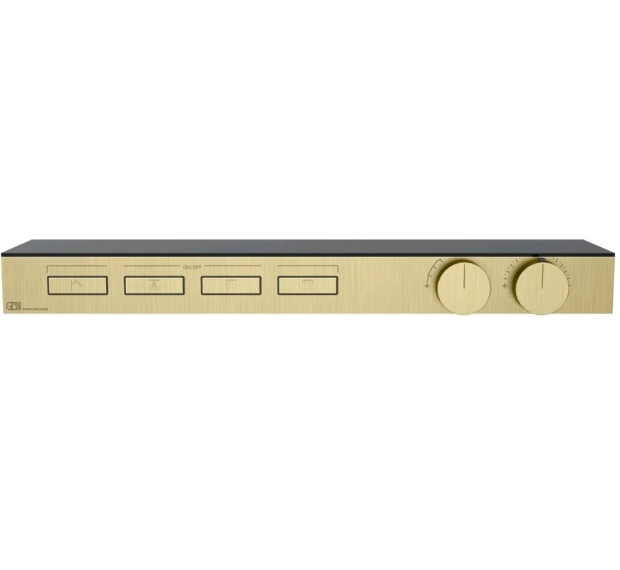 Смеситель для душа, Gessi, HI-FI, на 4 потребителя, цвет-Brushed Brass PVD