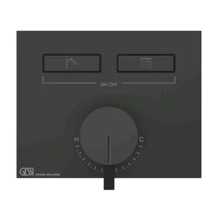 Смеситель для душа, Gessi, HI-FI, на 2 потребителя, цвет-черный матовый