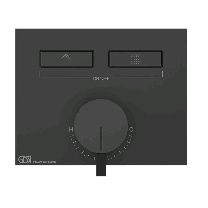 Смеситель для душа, Gessi, HI-FI, на 2 потребителя, цвет-черный матовый