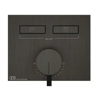 Смеситель для душа, Gessi, HI-FI, на 2 потребителя, цвет-Black Metal Brushed PVD